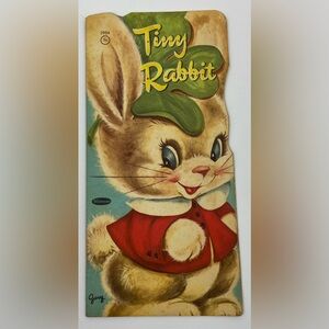 “Tiny Rabbit” Whitman Publishing Co. Publishing 1953 Die-Cut Softcover Book 1953